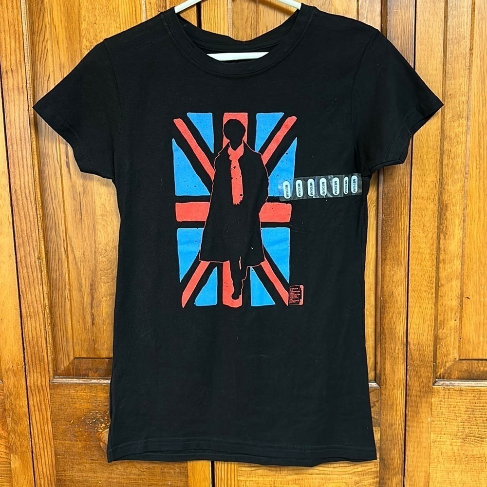 Sherlock Flag Graphic Black Cotton Shortsleeved Tee Official Licensed Product M